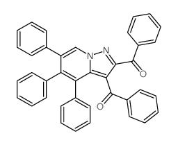 (7-benzoyl-3,4,5-triphenyl-1,9-diazabicyclo[4.3.0]nona-2,4,6,8-tetraen-8-yl)-phenyl-methanone structure