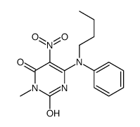 6-(N-butylanilino)-3-methyl-5-nitro-1H-pyrimidine-2,4-dione结构式