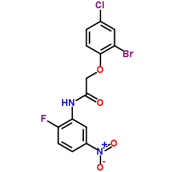 2-(2-Bromo-4-chlorophenoxy)-N-(2-fluoro-5-nitrophenyl)acetamide Structure