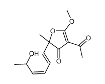 3-Acetyl-5-(5-hydroxy-1,3-hexadienyl)-4-methoxy-5-methylfuran-2(5H)-one Structure