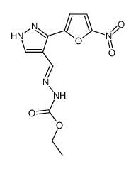 3-(5-nitro-2-furyl)-1H-pyrazole-4-carboxaldehyde-ethoxycarbonylhydrazone Structure