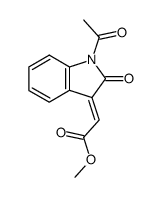 (1-acetyl-2-oxo-1,2-dihydro-indol-3-ylidene)-acetic acid methyl ester结构式