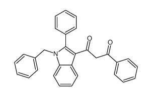 1-(1-benzyl-2-phenylindol-3-yl)-3-phenylpropane-1,3-dione Structure