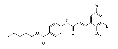 3,5-Dibrom-2-methoxy-zimtsaeure-<4-phenyloxycarbonyl-anilid> Structure