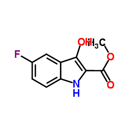 Methyl 5-fluoro-3-hydroxy-1H-indole-2-carboxylate结构式