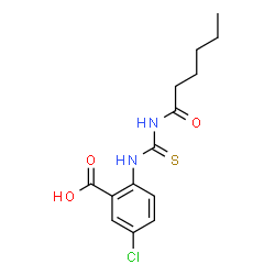 5-CHLORO-2-[[[(1-OXOHEXYL)AMINO]THIOXOMETHYL]AMINO]-BENZOIC ACID结构式