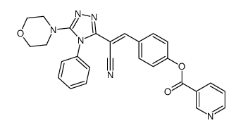 [4-[2-cyano-2-(5-morpholin-4-yl-4-phenyl-1,2,4-triazol-3-yl)ethenyl]phenyl] pyridine-3-carboxylate结构式