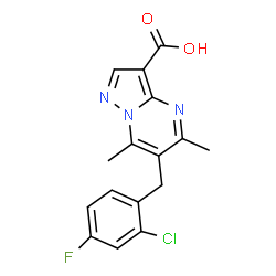 6-(2-Chloro-4-fluorobenzyl)-5,7-dimethylpyrazolo[1,5-a]pyrimidine-3-carboxylic acid Structure