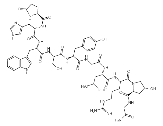 pglu-his-trp-ser-tyr-gly-leu-arg-hyp-gly-nh2 structure