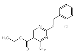 5-Pyrimidinecarboxylicacid, 4-amino-2-[[(2-chlorophenyl)methyl]thio]-, ethyl ester structure