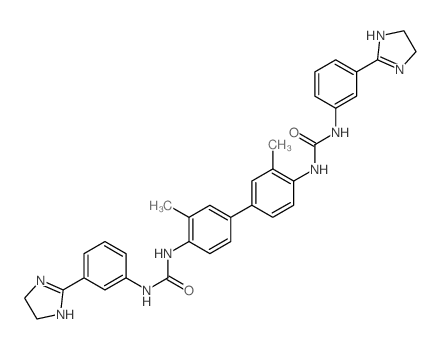 3-[3-(4,5-dihydro-1H-imidazol-2-yl)phenyl]-1-[4-[4-[[3-(4,5-dihydro-1H-imidazol-2-yl)phenyl]carbamoylamino]-3-methyl-phenyl]-2-methyl-phenyl]urea结构式