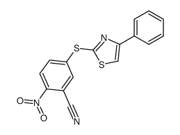 2-nitro-5-[(4-phenyl-2-thiazolyl)thio]benzonitrile Structure