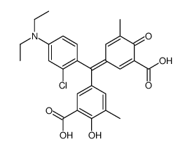 5-[(3-carboxy-5-methyl-4-oxo-2,5-cyclohexadien-1-ylidene)[2-chloro-4-(diethylamino)phenyl]methyl]-3-methylsalicylic acid结构式