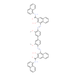 4,4'-[(3,3'-dimethoxy[1,1'-biphenyl]-4,4'-diyl)diazo]bis[3-hydroxy-N-1-naphthylnaphthalene-2-carboxamide]结构式