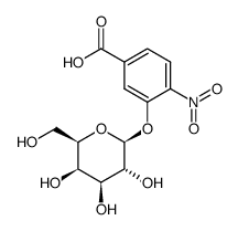 4-nitro-3-(((2S,3R,4S,5R,6R)-3,4,5-trihydroxy-6-(hydroxymethyl)tetrahydro-2H-pyran-2-yl)oxy)benzoic acid结构式