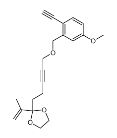 10-[3-(4-ethynylanisyl)]-2-methyl-9-oxa-1-decen-6-yn-3-one ethylene ketal Structure