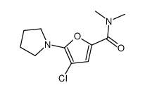 4-chloro-N,N-dimethyl-5-pyrrolidin-1-ylfuran-2-carboxamide结构式