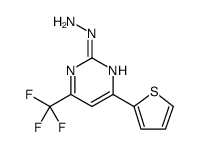 Pyrimidine, 2-hydrazinyl-4-(2-thienyl)-6-(trifluoromethyl) Structure