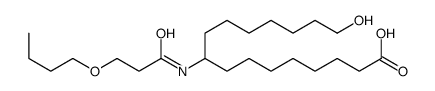 9-(3-butoxypropanoylamino)-16-hydroxyhexadecanoic acid结构式