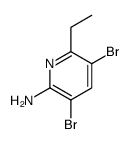3,5-二溴-6-乙基吡啶-2-胺结构式