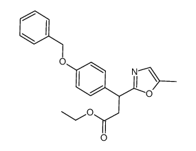 (+-)-Ethyl 3-(4-(benzyloxy)phenyl)-3-(5-methyloxazol-2-yl)propanoate结构式