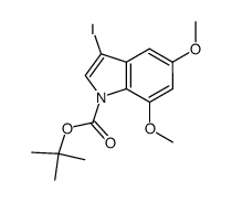 3-iodo-5,7-dimethoxyindole-1-carboxylic acid tert-butyl ester Structure