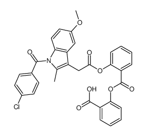 2-((2-carboxyphenoxy)carbonyl)phenyl-1-(4-chlorobenzoyl)-5-methoxy-2-methylindole-3-acetate Structure