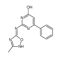 2-[(3-methyl-1,2,4-oxadiazol-5-yl)amino]-6-phenyl-1H-pyrimidin-4-one结构式