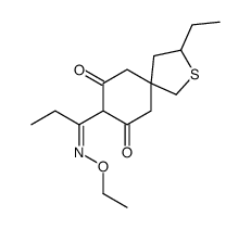 8-(N-ethoxy-C-ethylcarbonimidoyl)-3-ethyl-2-thiaspiro[4.5]decane-7,9-dione结构式