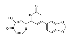 4-<1-acetamido-3-(3,4-methylenedioxyphenyl)-2-propenyl>tropolone结构式
