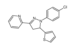 2-[1-(4-Chloro-phenyl)-5-thiophen-2-yl-4,5-dihydro-1H-pyrazol-3-yl]-pyridine Structure