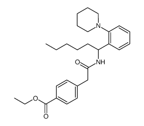 ethyl 4-<2-<<1-<2-(1-piperidinyl)phenyl>hexyl>amino>-2-oxoethyl>-benzoate Structure