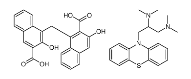 4,4'-methylenebis[3-hydroxy-2-naphthoic] acid, compound with N,N,N',N'-tetramethyl-3-(10H-phenothiazin-10-yl)propane-1,2-diamine (1:1)结构式
