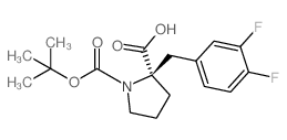 (R)-1-(TERT-BUTOXYCARBONYL)-2-(3,4-DIFLUOROBENZYL)PYRROLIDINE-2-CARBOXYLIC ACID结构式
