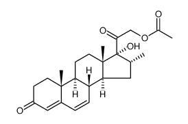 Pregna-4,6-diene-3,20-dione, 21-(acetyloxy)-17-hydroxy-16-methyl-, (16α)-结构式