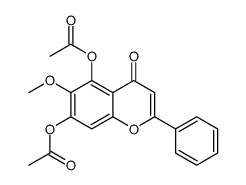 (5-acetyloxy-6-methoxy-4-oxo-2-phenylchromen-7-yl) acetate Structure