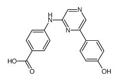 4-{[6-(4-hydroxyphenyl)pyrazin-2-yl]amino}benzoic acid Structure