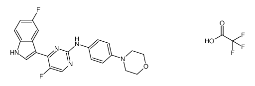 5-fluoro-4-(5-fluoro-1H-indol-3-yl)-N-(4-morpholin-4-ylphenyl)pyrimidin-2-amine trifluoroacetate Structure