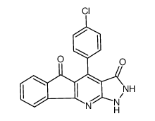 4-(4-chlorophenyl)-1,2-dihydro-5H-indeno[1,2-b]pyrazolo[4,3-e]pyridin-3,5-dione结构式
