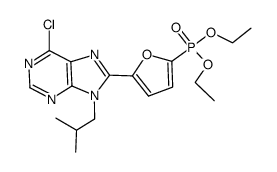 6-chloro-9-isobutyl-8-[2-(5-diethylphosphono)furanyl]adenine结构式