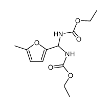 N,N'-[(5-methyl-furan-2-yl)-methanediyl]-bis-carbamic acid diethyl ester Structure