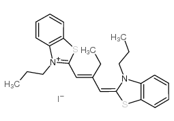 3-propyl-2-(2-((3-propyl-2(3h)-benzothiazolidene)methyl)-1-butenyl) benzothiazolium iodide结构式