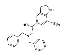 2,3-dihydro-5-(1-hydroxy-2-(bis(phenylmethyl)amino)ethyl)-1H-indole-7-carbonitrile结构式
