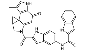 1H-Indole-2-carboxamide, N-(2-((4,5,8,8a-tetrahydro-7-methyl-4-oxocycl opropa(C)pyrrolo(3,2-e)indol-2(1H)-yl)carbonyl)-1H-indol-5-yl)-, (+-)- Structure