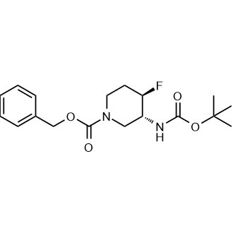 Benzyl (3R,4R)-3-((tert-butoxycarbonyl)amino)-4-fluoropiperidine-1-carboxylate Structure