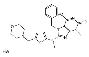 7-benzyl-3-methyl-8-[methyl-[5-(morpholin-4-ylmethyl)furan-2-yl]amino]purine-2,6-dione,hydrobromide Structure