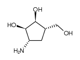 (1β,2β,3α,5α)-5-Amino-3-hydroxymethyl-1,2-cyclopentanediol Structure