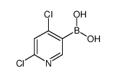 (4,6-二氯吡啶-3-基)硼酸结构式
