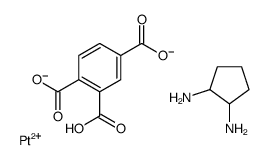 benzene-1,2,4-tricarboxylate,cyclopentane-1,2-diamine,hydron,platinum(2+) Structure