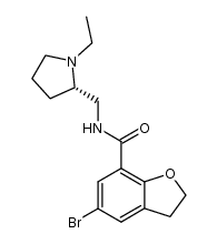 (-)-(S)-5-bromo-N-[(1-ethyl-2-pyrrolidinyl)methyl]-2,3-dihydrobenzo[b]furan-7-carboxamide Structure